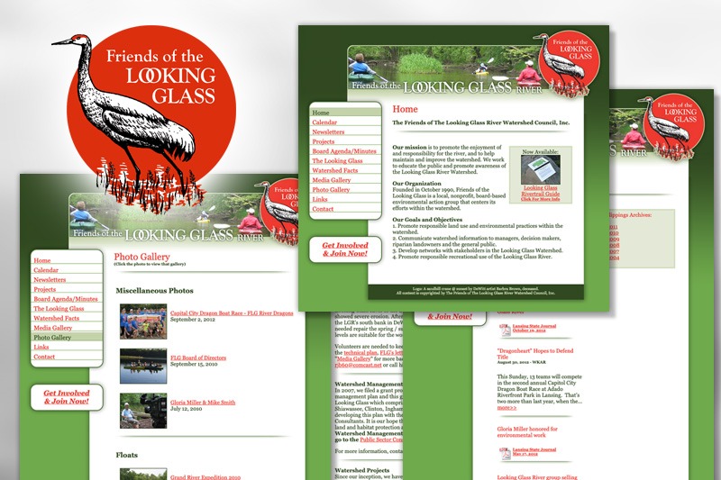 Website Design - Friends of the Looking Glass River, designed by Future Media Corporation