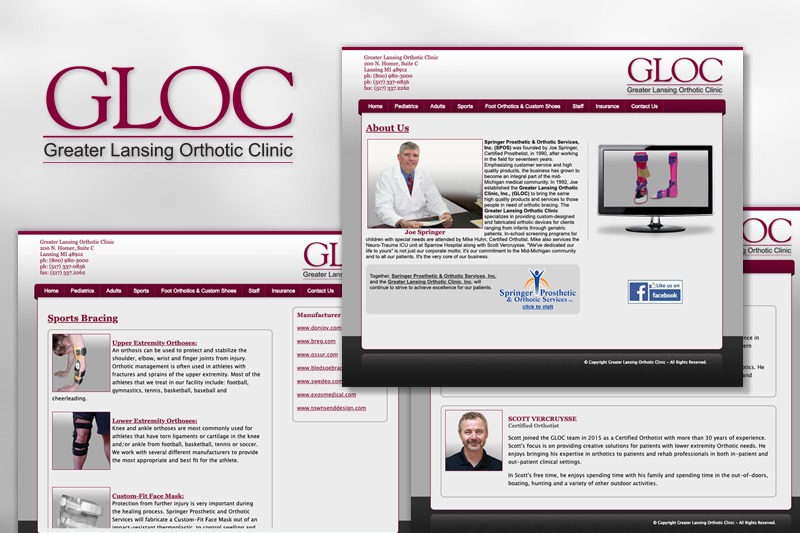 Website Design - Greater Lansing Orthotic Clinic, designed by Future Media Corporation