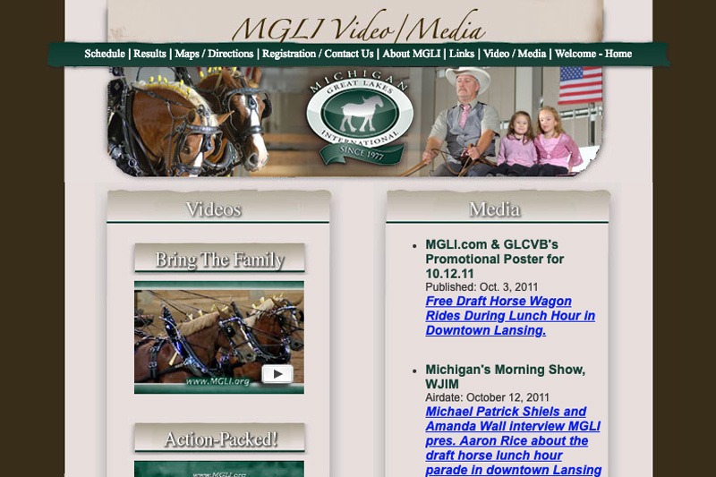 MGLI.org – Video/Media page, designed by Future Media Corporation