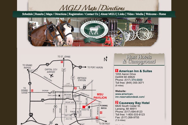 MGLI.org – Map/Directions page, designed by Future Media Corporation