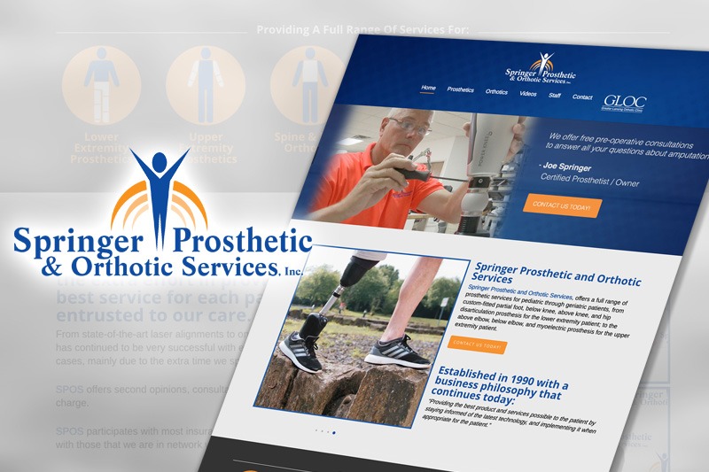 Springer Prosthetics Website, designed by Future Media Corporation