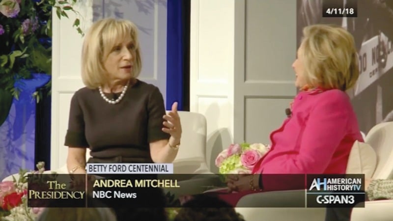 C-SPAN - Betty Ford Centennial – Andrea Mitchell asking question to Hillary Clinton, Grand Rapids Michigan