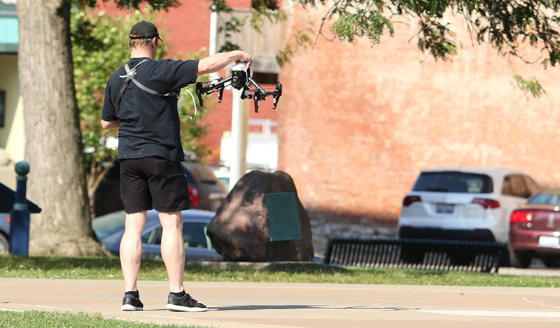 Quincy Illinois History Museum - (drone cam operator) recording footage for interactive display